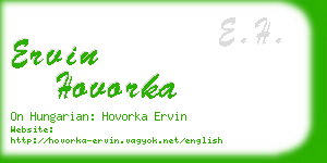 ervin hovorka business card